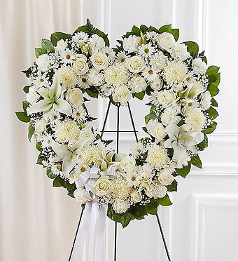 Always Rememberâ?¢ Floral Heart Tribute- White