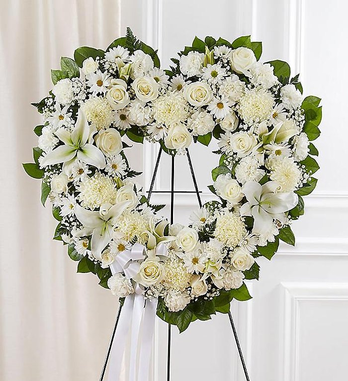 Always Rememberâ?¢ Floral Heart Tribute- White