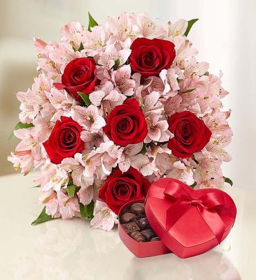 True Love Rose &amp; Peruvian Lily Bouquet