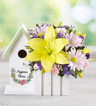 Happiness Blooms&trade; Birdhouse - Yellow