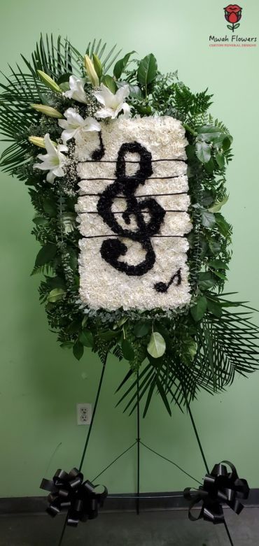 Music Note Funeral Flowers Spray