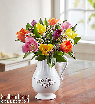 Fresh Spring Tulip Pitcher by Southern Living&trade;