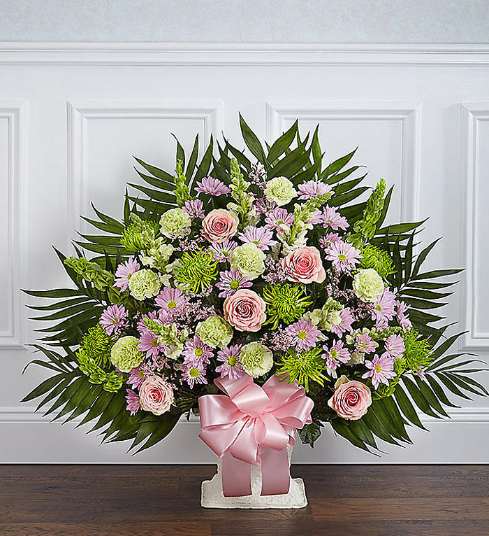 Heartfelt Tribute&trade; Floor Basket- Pastel