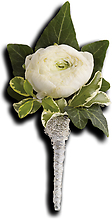 Blissful White Boutonniere