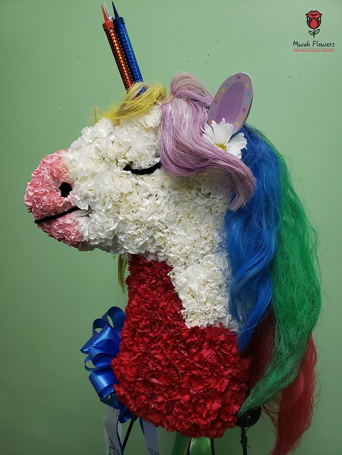 Unicorn Funeral Standing Spray