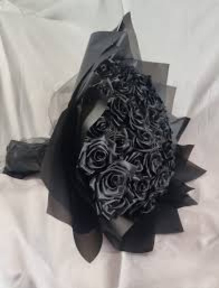 Black Roses, 12 Stems WRAPPED