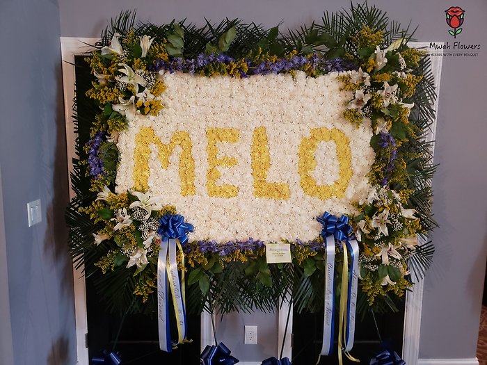 Mural Funeral Flowers Name Plate