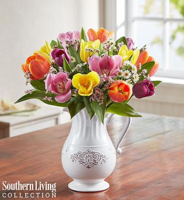 Fresh Spring Tulip Pitcher by Southern Living&trade;