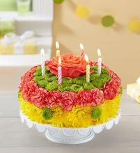 Birthday Wishes Flower Cake&trade; Yellow